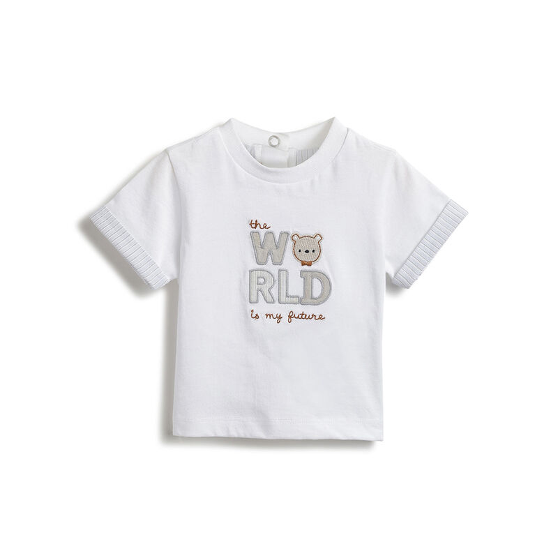 Boys White Graphic Printed Short Sleeve T-Shirt image number 0